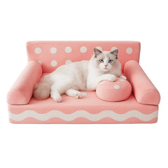 VIEFIN Cat Couch cookie-design emphasizes cute aesthetics and cozy cat lounging.