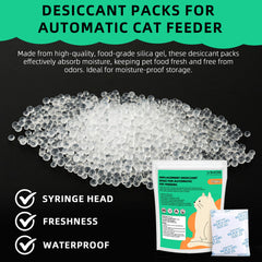 VIKOS desiccant bags fit Pet-kit feeders to maintain dry, fresh kibble.