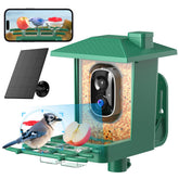 VIMKIM Bird Feeder with Camera shows 2K view of visiting birds at dawn.
