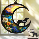 Vinatimes six-inch Chesapeake Bay Retriever memorial suncatcher reflecting sunlight to brighten memories.