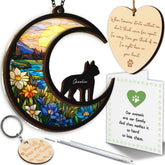 Vinatimes Boston Terrier Memorial Suncatcher front-view in sunlight enhances cherished memories.