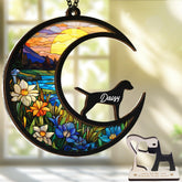 Vinatimes Dalmatian memorial suncatcher 6in diameter catches sunlight to honor a beloved pet