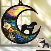 Vinatimes Dogues de Bordeaux memorial suncatcher in window catching sunlight for heartfelt remembrance