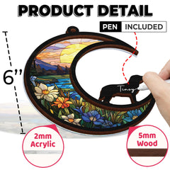 Vinatimes eco-friendly wood and acrylic suncatcher provides a durable keepsake.