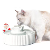 VinDox ceramic pet fountain front view shows stylish design and large capacity.