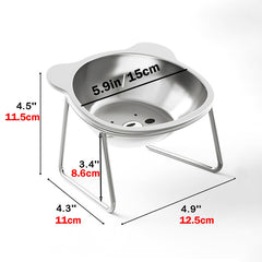 Vinqki elevated bowls stainless steel construction ensures durable, safe feeding.