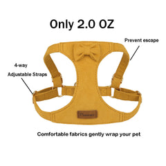 Vinqki ultra-lightweight harness 2oz, unobtrusive for active daily outings.