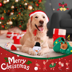 Vinsot Elk plush dog toy for festive hide-and-seek games.