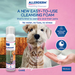 Virbac Allerderm no-rinse shampoo foam close-up for easy cleaning