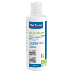 Virbac Allergroom bottle pour enables easy, gentle cleansing for pets.