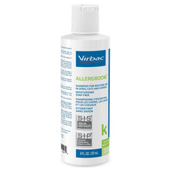 Virbac Allergroom label view highlights moisturizing formula for normal to dry skin.