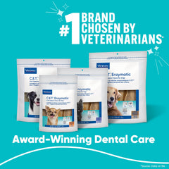 Virbac C.E.T. dual enzyme system close-up cleaning teeth