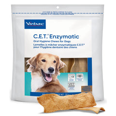 Virbac CET oral hygiene chews large-pack on shelf promote cleaner teeth