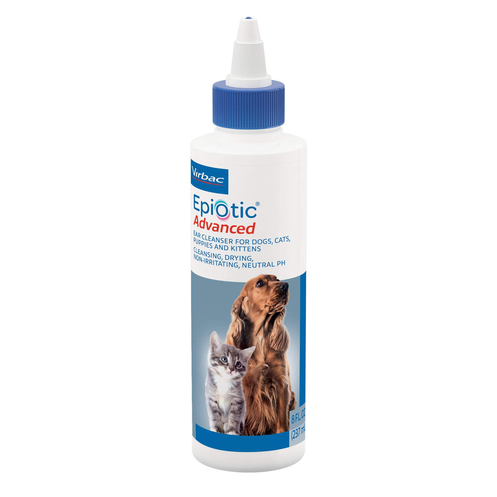 Virbac Epi-Otic Advanced Ear Cleanser bottle for gentle routine cleansing of dogs and cats.
