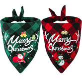 Viretec Christmas dog bandana close-up plaid for festive pets.