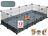 VISCOO 12-panel playpen assembled indoors shows sturdy small-pet enclosure