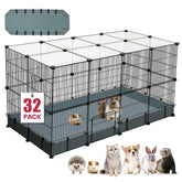 VISCOO 32-panels playpen assembled shows sturdy indoor containment for small pets