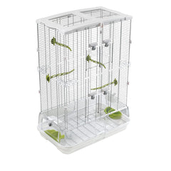 Vision M02 wire bird cage provides a spacious interior for budgies, finches and canaries.