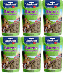 Vitakraft Bursts Wild Berry 6-pack pack shot showing berry-filled crunchy treats for small pets enrichment