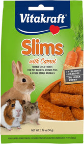 Vitakraft Carrot Slims Rabbit bundle—four-pack snack for small animals to munch.