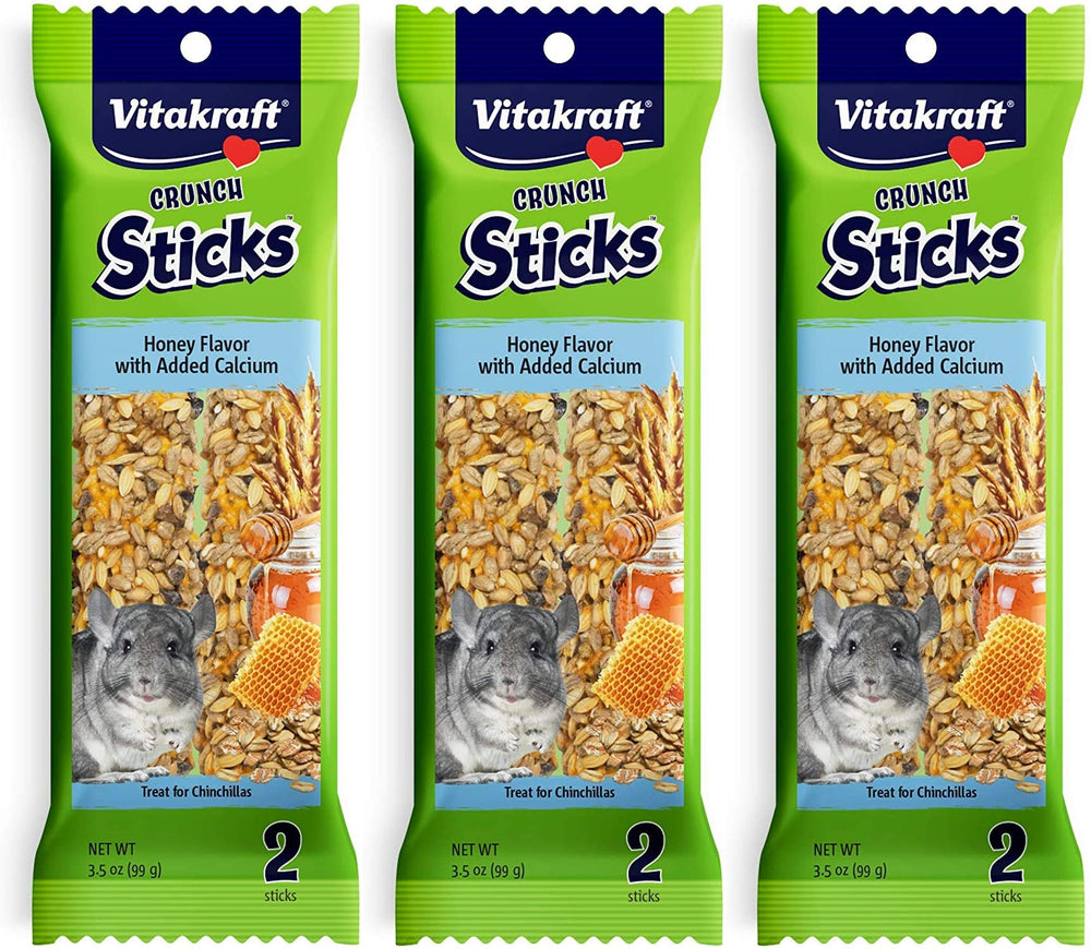 Vitakraft honey-flavor calcium crunch sticks front view for small pets, tasty enrichment