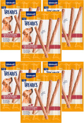 Vitakraft Treaties dog snacks in smoked chicken and sweet potato, packaged for on-the-go freshness.