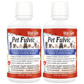 Vital Earth Minerals Pet Fulvic bottle highlights dog joint support and overall vitality.
