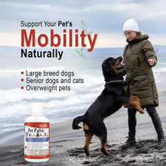 Vital Earth Minerals Pet Fulvic dog joint support image suggests daily care.