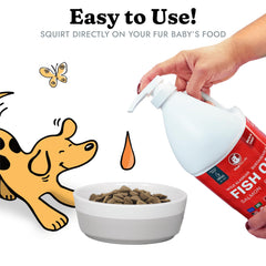 Vital Pet Life fish oil serving dish shows easy meal topping