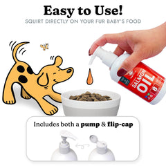 Vital Pet Life Salmon Oil coat shine shows softer, healthier fur