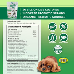Vital Planet Flora Dog Probiotics soft chews bacon flavor for tasty, convenient dosing.