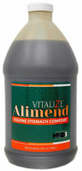 Vitalize Alimend bottle front showing equine gastric support product