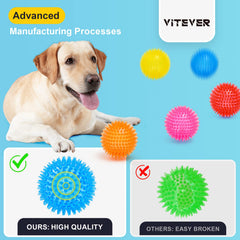 Bola VITEVER naranja con espigas, ideal para perros medianos y grandes