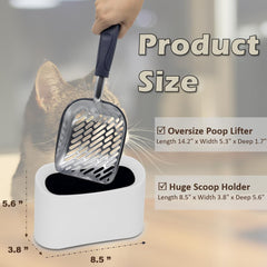 Vitisyao aluminum cat litter scoop close-up handle showing comfortable grip for extended use
