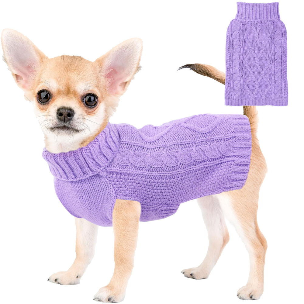 Viunimo dog sweater small purple knit provides cozy warmth and cute style