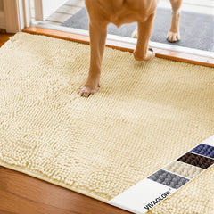 VIVAGLORY dog door mat absorbent-pile close-up captures moisture for quick paw drying
