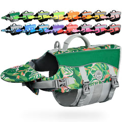 VIVAGLORY front float dog life vest with chin support for first-swim comfort.