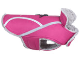 VIVAGLORY Frostfit dog coat front view highlights warm fleece lining for cozy winter walks.