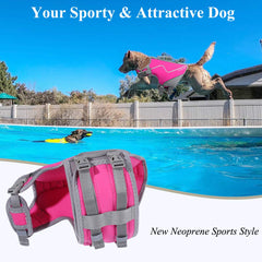 VIVAGLORY pink life vest side view shows flexible, comfortable fit