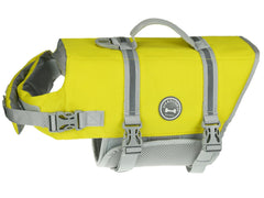 VIVAGLORY Rip Stop Dog Life Vest—bright yellow buoyancy with secure top handle.