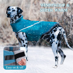 VIVAGLORY Snowrap harness hole view shows easy leash access and secure fit