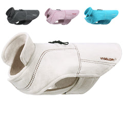 VIVAGLORY Softpad dog fleece vest front view showing soft fabric and warmth for cozy outings.