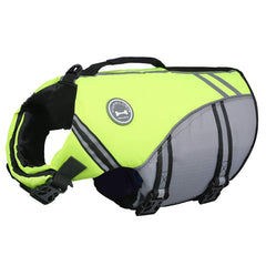VIVAGLORY Sports Style Dog Life Vest front view showing secure fit for confident swimming.