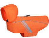 VIVAGLORY Wetoff dog raincoat front view shows waterproof protection and bright color