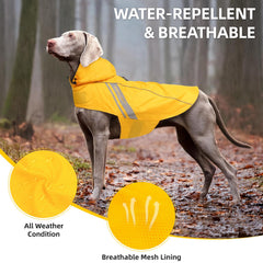 VIVAGLORY Wetoff raincoat with harness hole for easy leash access