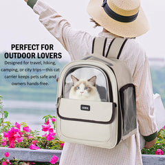 Vivicreate cat backpack padded-straps-back reduces shoulder strain on longer outings.