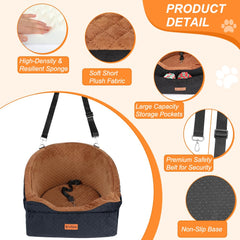 Vivifying dog car seat back view; fits front or rear seats in most vehicles.