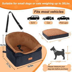 Vivifying dog car seat side pocket; convenient storage for toys and treats.
