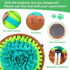 Vivifying Pet Snuffle Mat adjustable drawstring close-up showing size customization for dogs.