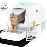 Vivifying XL stainless litter box with lid shows enclosed design for odor control.